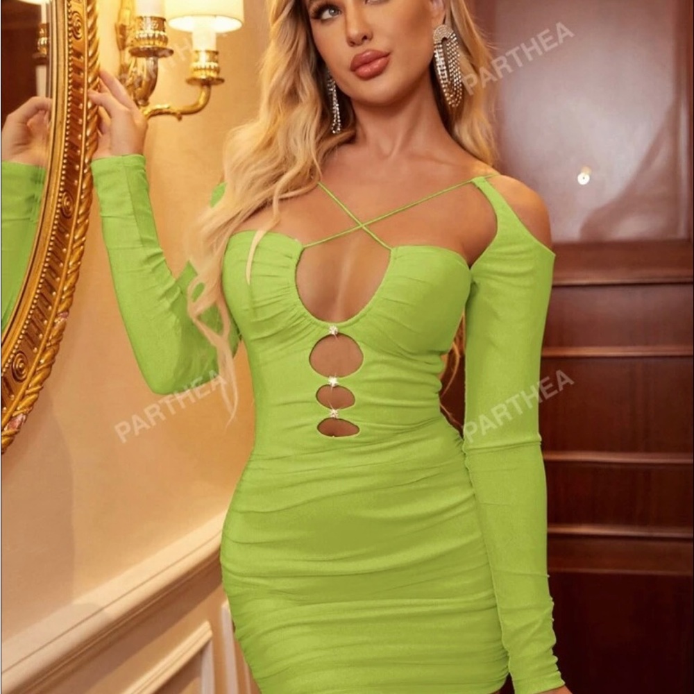 Crisscross Cutout Button Front Bodycon Dress